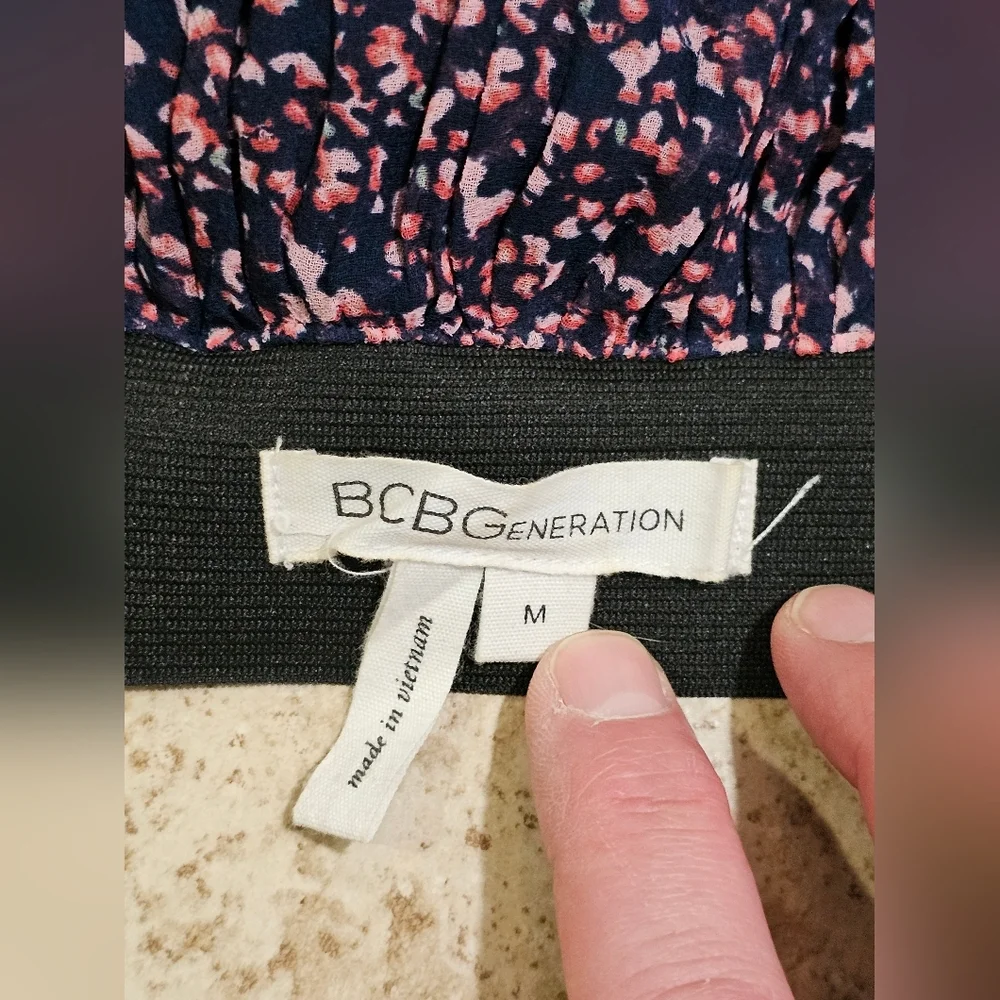 BCBGeneration Medium Purple Floral Pleated Maxi Skirt Boho Retro Cottagecore Y2K - Picture 4 of 5